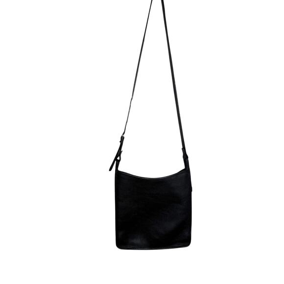 Longchamp Foulonné Medium Leather Crossbody Bag – Black Pebbled Leather Handbag - Picture 4 of 12